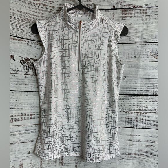 Sansoleil Tops - Sansoleil Top Womens Sz Small quoter Zip Sun Glow Mock Neck UPF 50 + Golf New